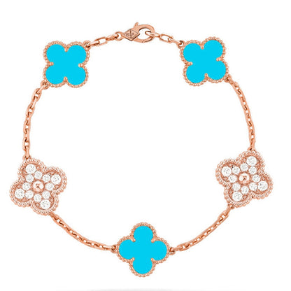 [Marin-Jewelry] CLOVER 5 MOTIF TURQUOISE BRACELET COLLECTION