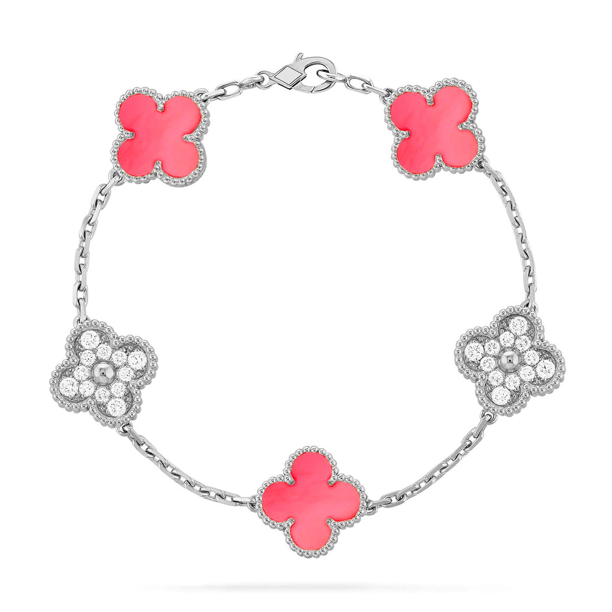 [Marin-Jewelry] CLOVER 5 MOTIFS  PINK MOP BRACELET COLLECTION