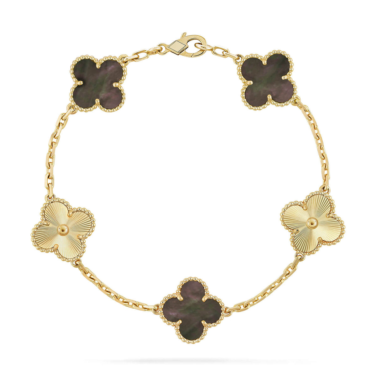 [Marin-Jewelry] CLOVER 5 MOTIF GRAY MOP BRACELET COLLECTION