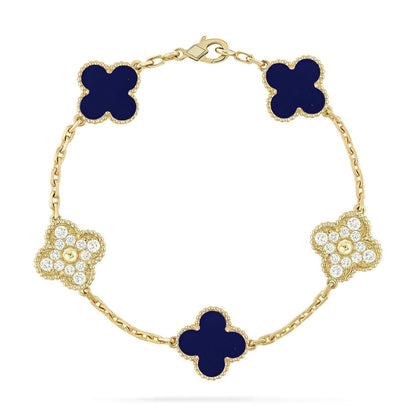 [Marin-Jewelry]CLOVER 5 MOTIF LAPIS LAZULI BRACELET COLLECTION