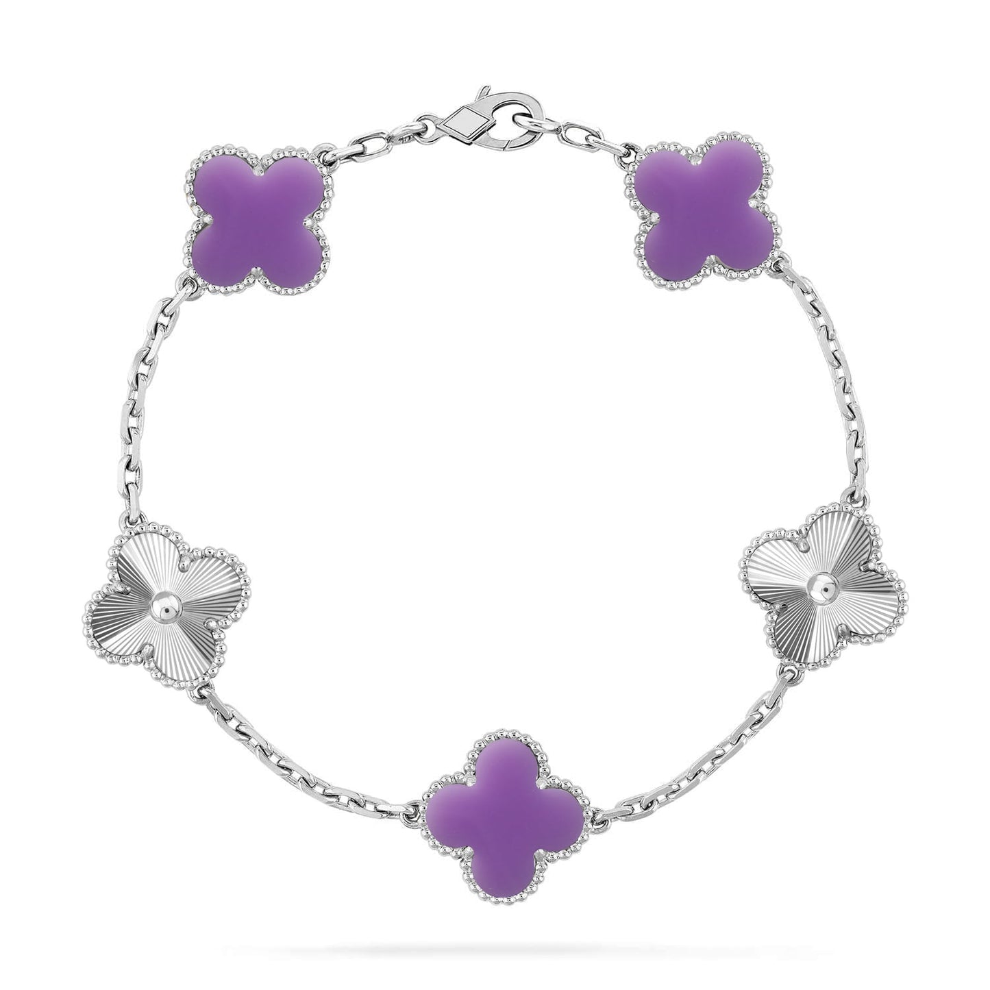 [Marin-Jewelry]CLOVER 5 MOTIF LIGHT PURPLE BRACELET COLLECTION