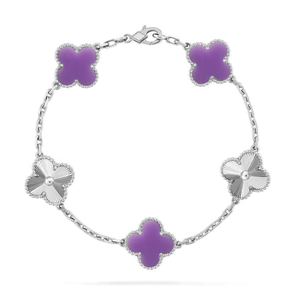 [Marin-Jewelry]CLOVER 5 MOTIF LIGHT PURPLE BRACELET COLLECTION