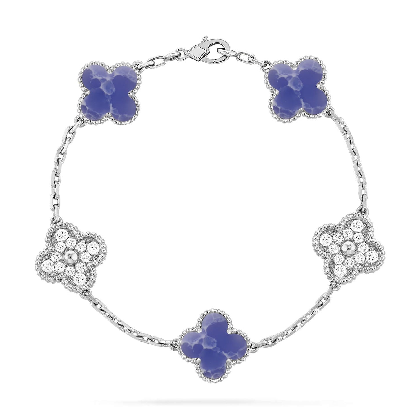 [Marin-Jewelry]CLOVER 5 MOTIF BLUE VEINS BRACELET COLLECTION