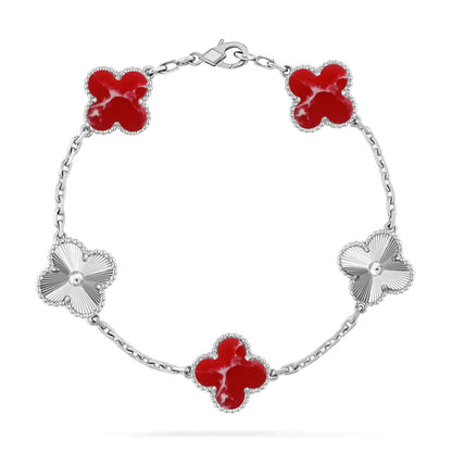 [Marin-Jewelry]CLOVER 5 MOTIF RED PATTERN BRACELET COLLECTION