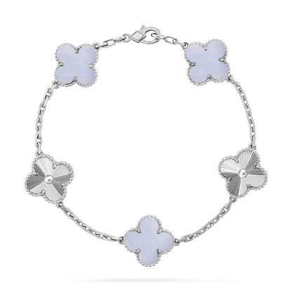 [Marin-Jewelry] CLOVER 5 MOTIF PURPLE CHALCEDONY BRACELET COLLECTION