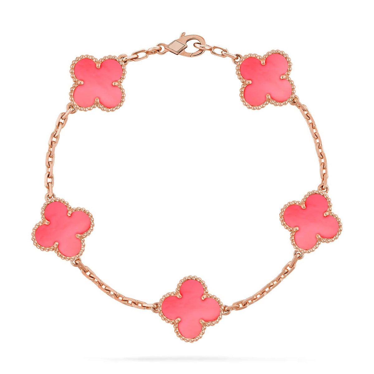 [Marin-Jewelry] CLOVER 5 MOTIFS  PINK MOP BRACELET COLLECTION