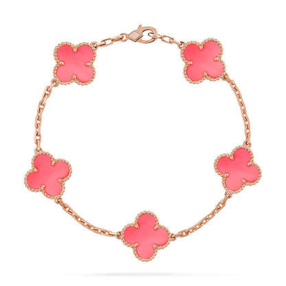 [Marin-Jewelry] CLOVER 5 MOTIFS  PINK MOP BRACELET COLLECTION