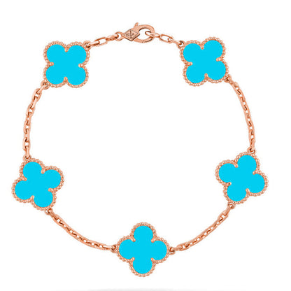 [Marin-Jewelry] CLOVER 5 MOTIF TURQUOISE BRACELET COLLECTION