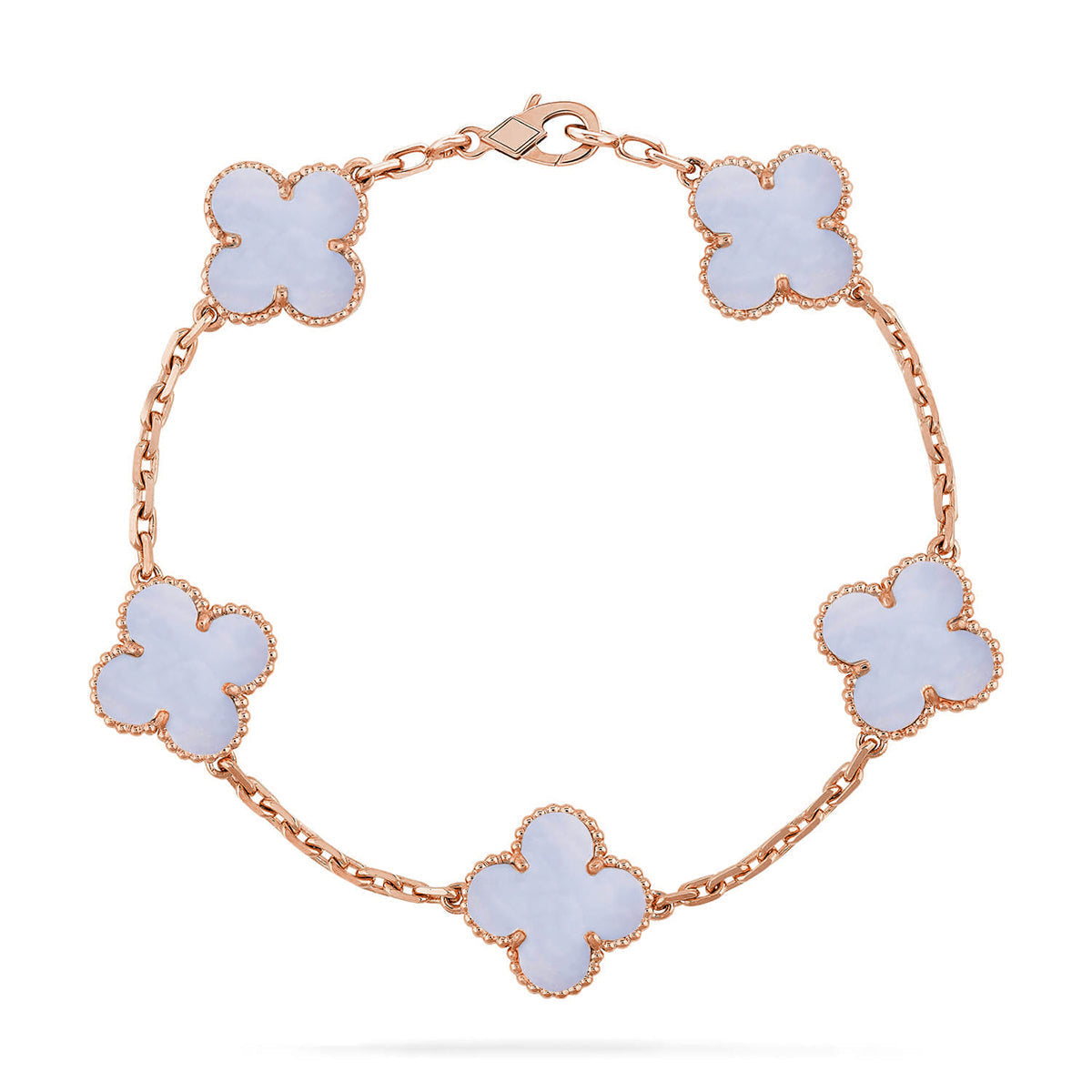 [Marin-Jewelry] CLOVER 5 MOTIF PURPLE CHALCEDONY BRACELET COLLECTION