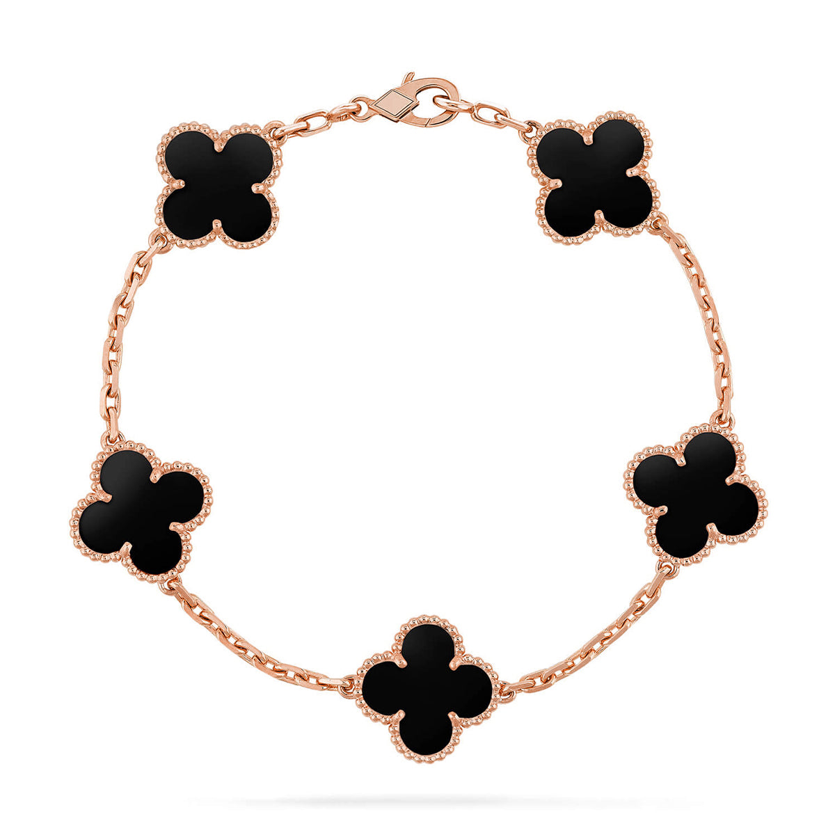 [Marin-Jewelry] CLOVER 5 MOTIF ONYXS BRACELET COLLECTION