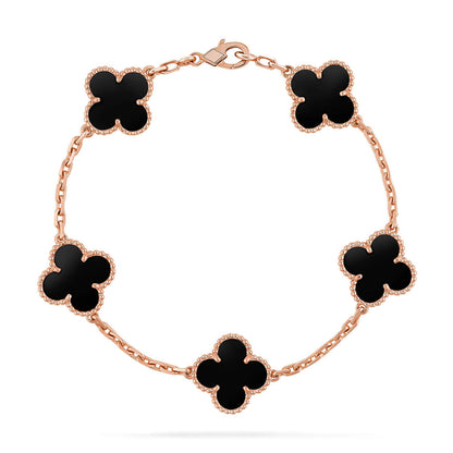 [Marin-Jewelry] CLOVER 5 MOTIF ONYXS BRACELET COLLECTION
