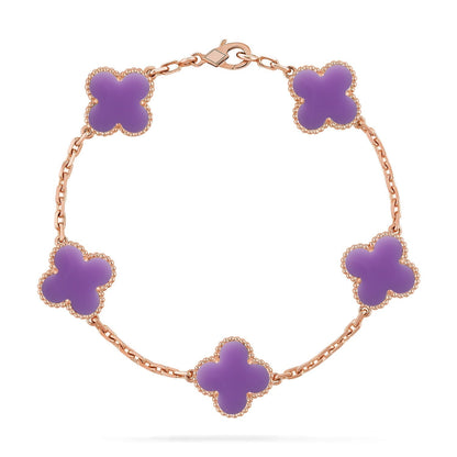 [Marin-Jewelry]CLOVER 5 MOTIF LIGHT PURPLE BRACELET COLLECTION