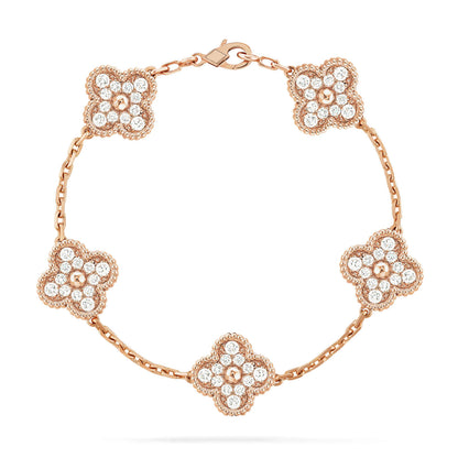 [Marin-Jewelry] CLOVER 5 MOTIF FULL DIAMOND BRACELET COLLECTION