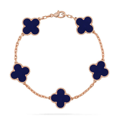 [Marin-Jewelry]CLOVER 5 MOTIF LAPIS LAZULI BRACELET COLLECTION