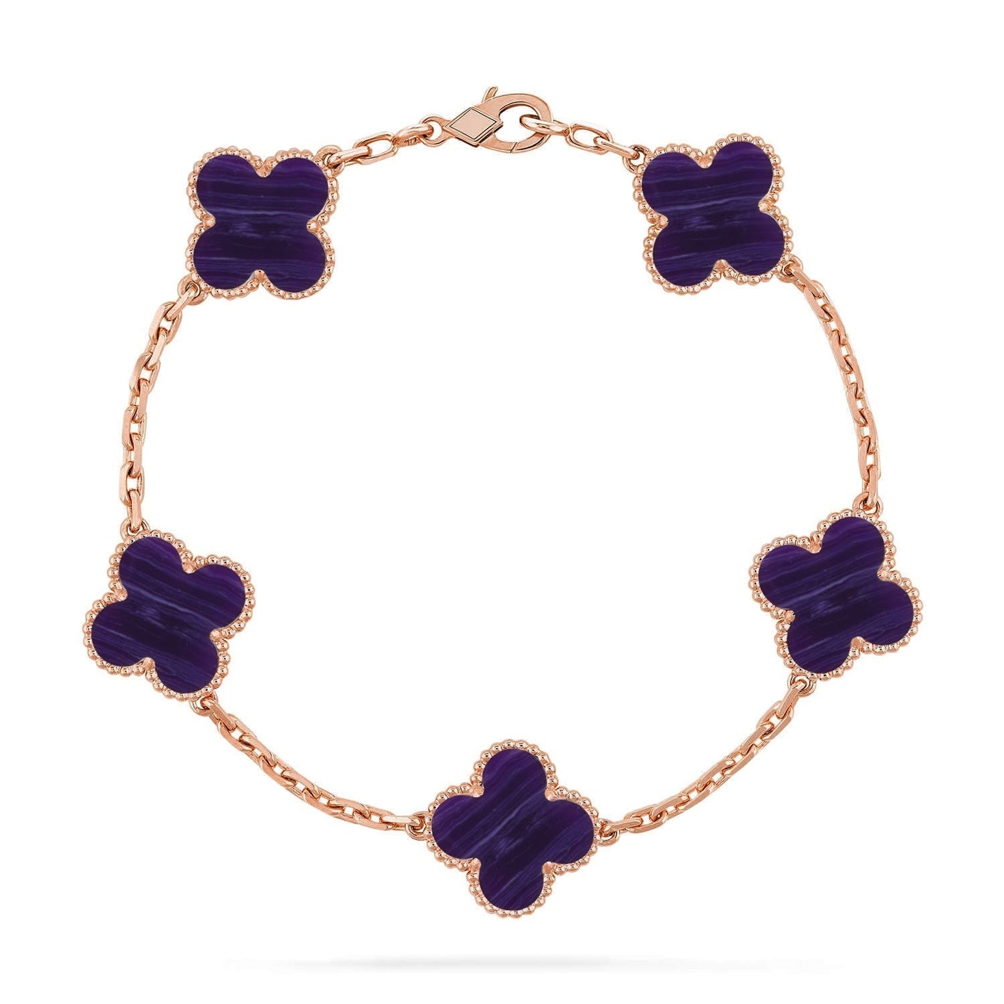 [Marin-Jewelry]CLOVER 5 MOTIF PURPLE STRIPES BRACELET COLLECTION