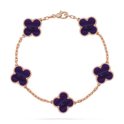 [Marin-Jewelry]CLOVER 5 MOTIF PURPLE STRIPES BRACELET COLLECTION