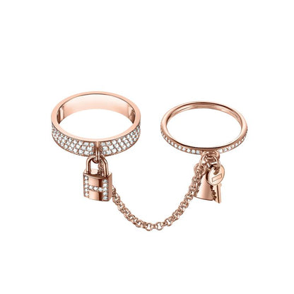 [Marin-Jewelry]HM KELLY CLOCHETTE DOUBLE RING IN  WITH DIAMONDS