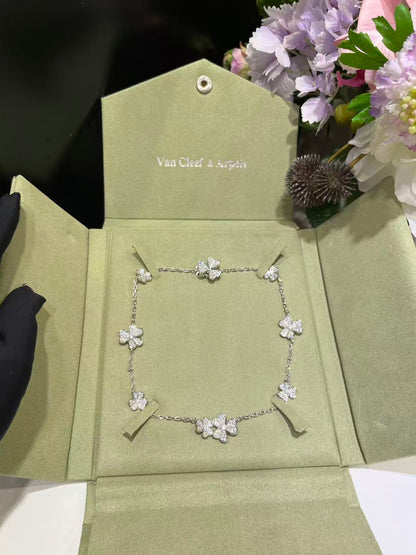 [Marin-Jewelry Jewelry]CLOVER 10 MOTIFS  FULL DIAMOND NECKLACE