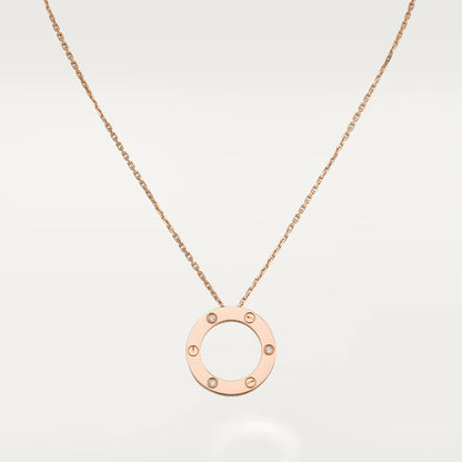 [Marin-Jewelry]LOVE NECKLACE 16MM 3 DIAMONDS