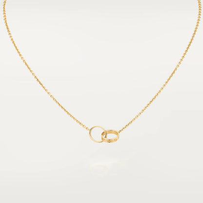 [Marin-Jewelry]LOVE NECKLACE DOUBLE RING GOLD