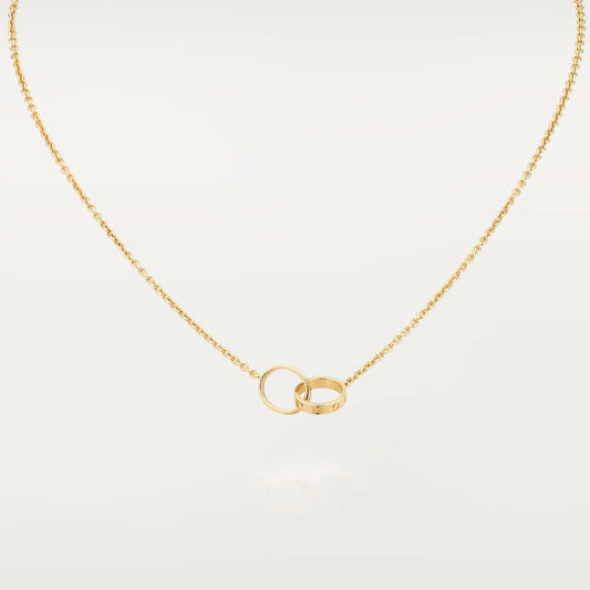 [Marin-Jewelry]LOVE NECKLACE DOUBLE RING GOLD