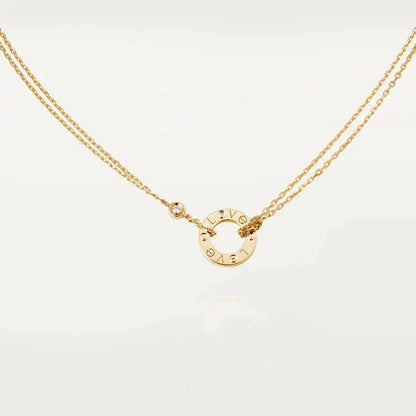 [Marin-Jewelry]LOVE NECKLACE 16MM 2 DIAMONDS