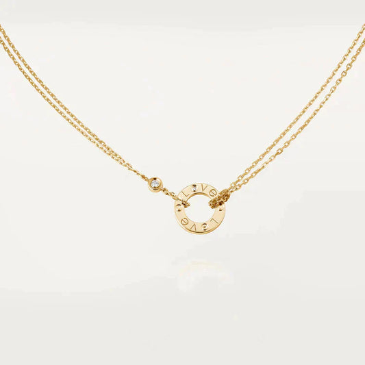 [Marin-Jewelry]LOVE NECKLACE 16MM 2 DIAMONDS