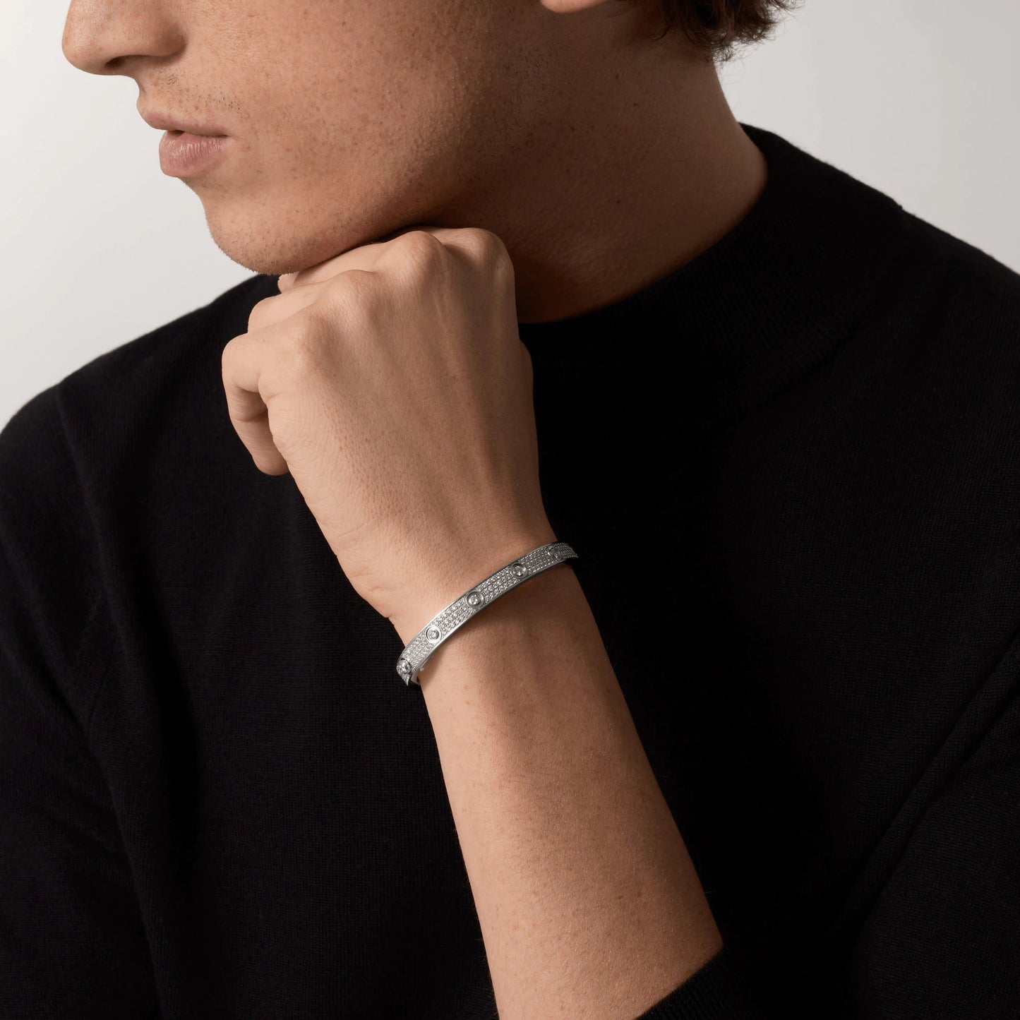 [Marin-Jewelry]LOVE BRACELET 6.1MM DIAMOND-PAVED 10 BIG DIAMONDS