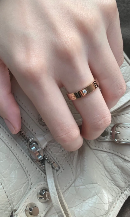 [Marin-Jewelry]LOVE RING 4MM 1 DIAMOND