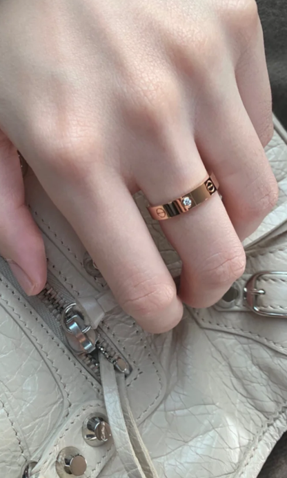 [Marin-Jewelry]LOVE RING 4MM 1 DIAMOND