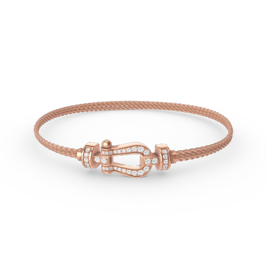 [Marin-Jewelry]FORCE SMALL HORSESHOE  DIAMOND CHAIN ROPE BRACELET