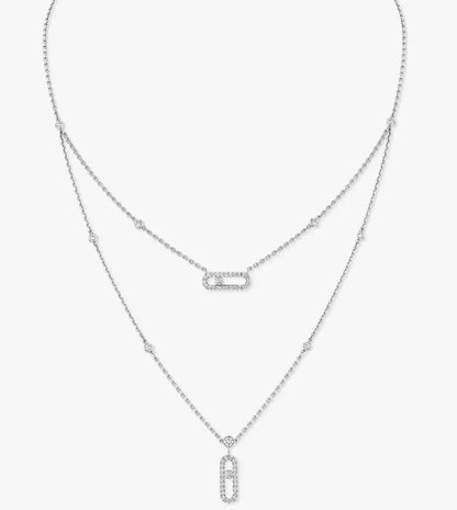 [Marin-Jewelry]MS Double-Circle Full-Diamond Necklace