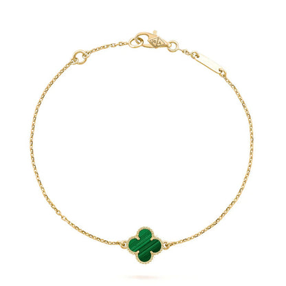 [Marin-Jewelry]CLOVER BRACELET MALACHITE 1 MOTIF