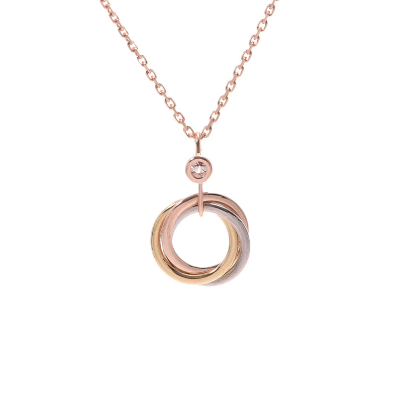 [Marin-Jewelry]TRINITY SILVER GOLD PINK GOLD NECKLACE