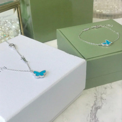 [Marin-Jewelry]BUTTERFLY TURQUOISE BUTTERFLY BRACELET SILVER