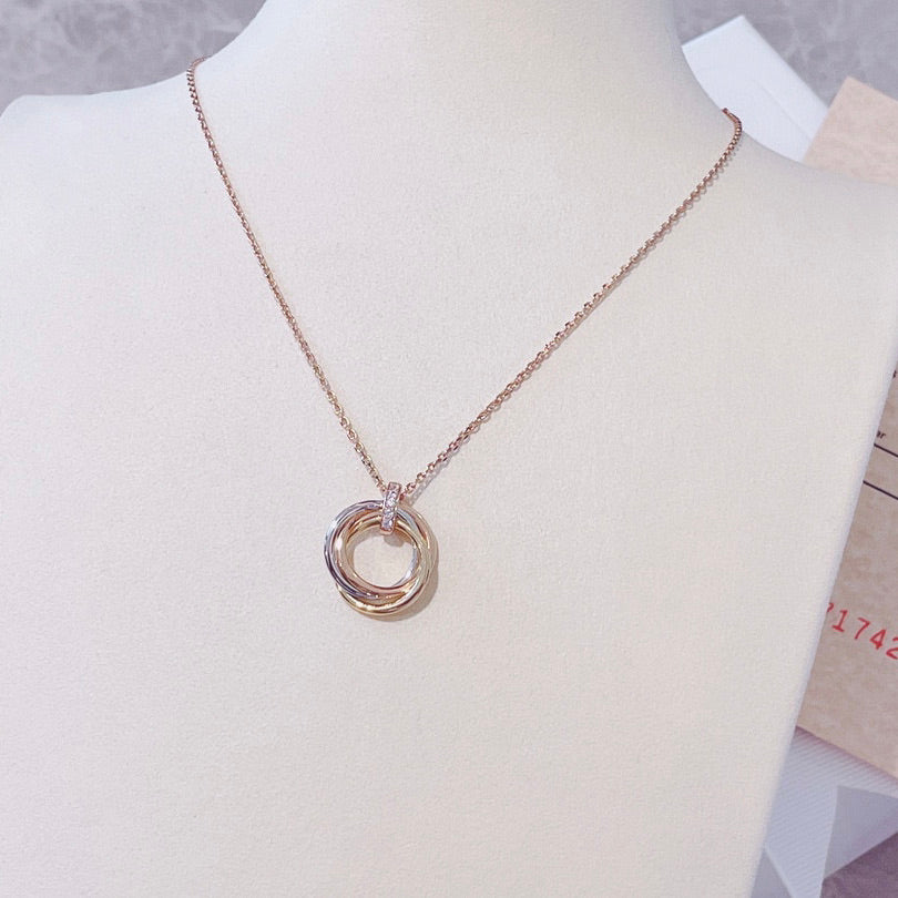 [Marin-Jewelry]TRINITY NECKLACE GOLD  DIAMONDS