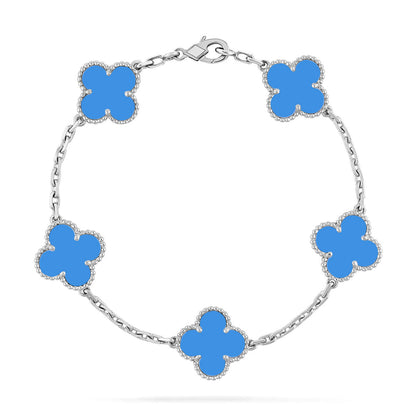 [Marin-Jewelry] CLOVER 5 MOTIF BLUE AGATE BRACELET COLLECTION
