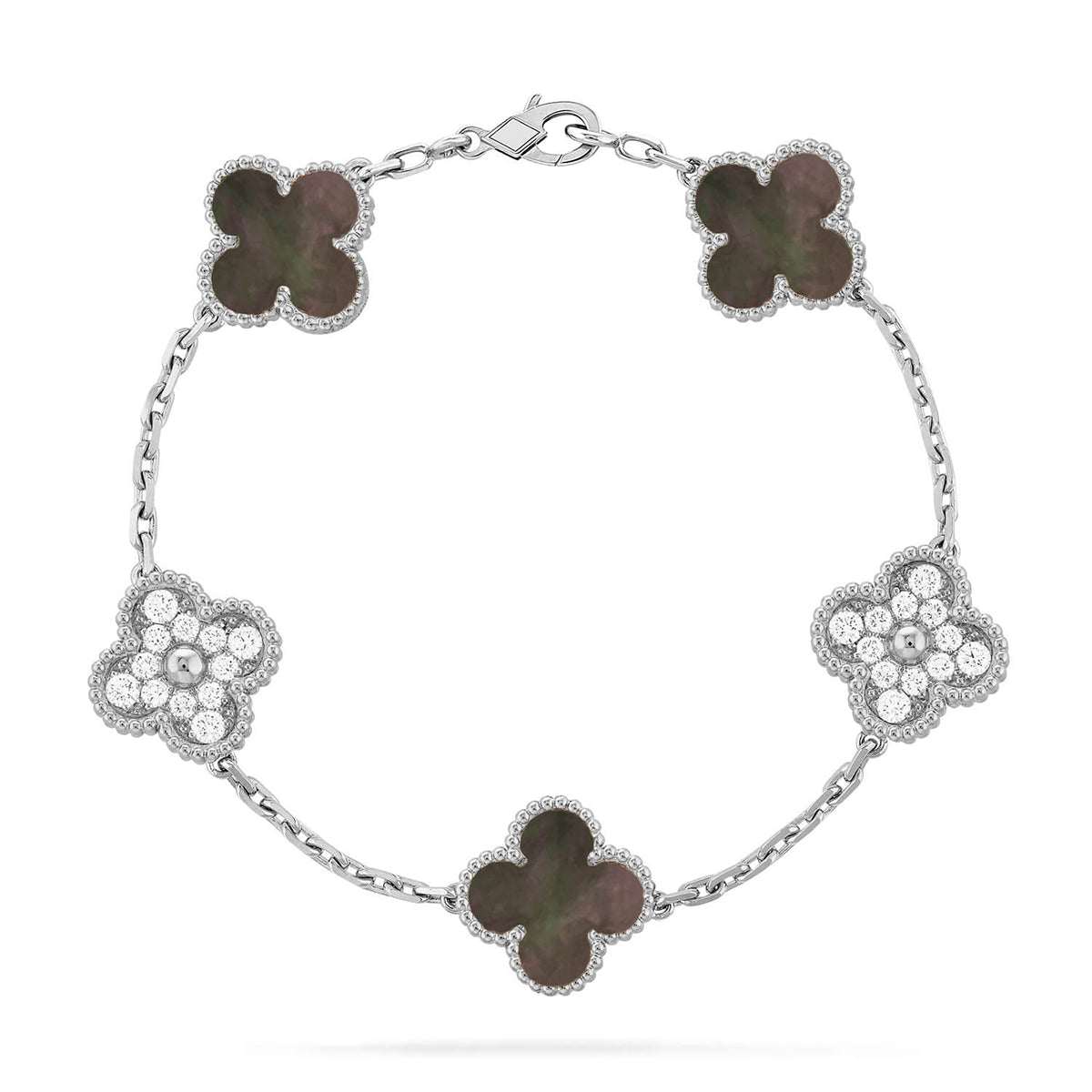 [Marin-Jewelry] CLOVER 5 MOTIF GRAY MOP BRACELET COLLECTION
