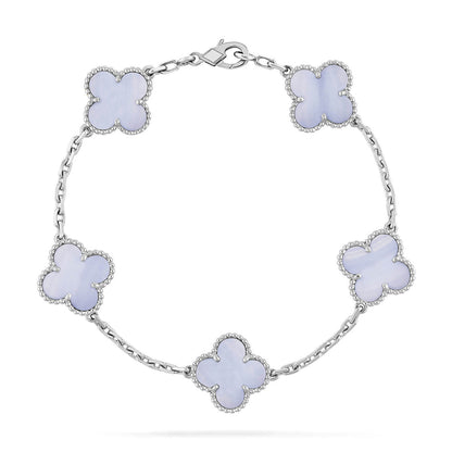 [Marin-Jewelry] CLOVER 5 MOTIF PURPLE CHALCEDONY BRACELET COLLECTION