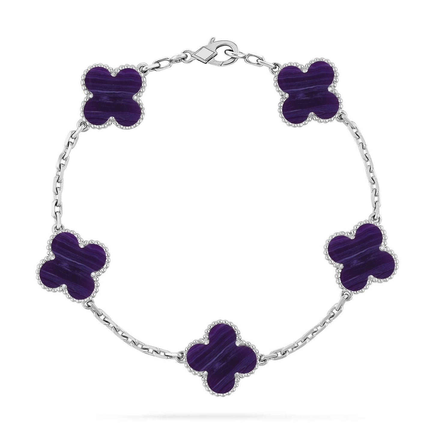 [Marin-Jewelry]CLOVER 5 MOTIF PURPLE STRIPES BRACELET COLLECTION