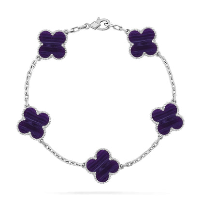 [Marin-Jewelry]CLOVER 5 MOTIF PURPLE STRIPES BRACELET COLLECTION
