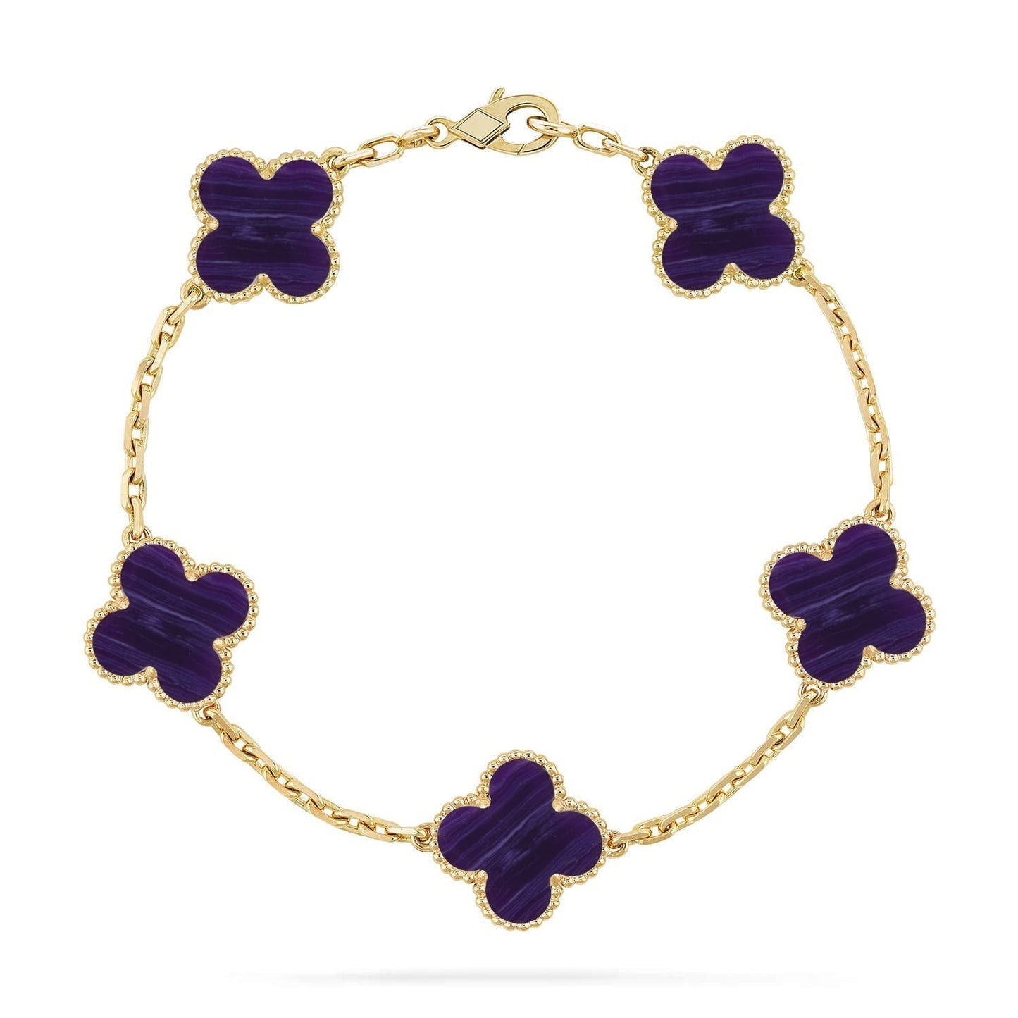 [Marin-Jewelry]CLOVER 5 MOTIF PURPLE STRIPES BRACELET COLLECTION