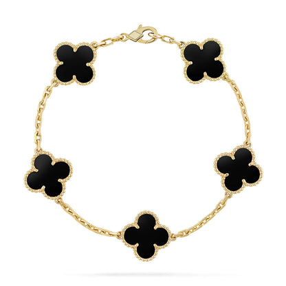 [Marin-Jewelry] CLOVER 5 MOTIF ONYXS BRACELET COLLECTION