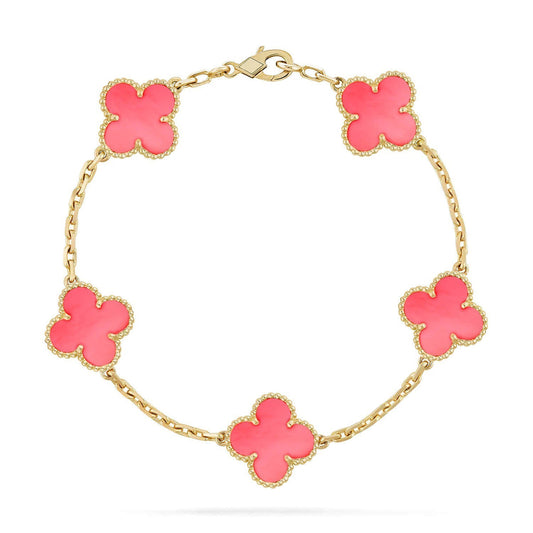 [Marin-Jewelry] CLOVER 5 MOTIFS  PINK MOP BRACELET COLLECTION