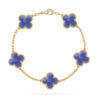 [Marin-Jewelry]CLOVER 5 MOTIF BLUE VEINS BRACELET COLLECTION