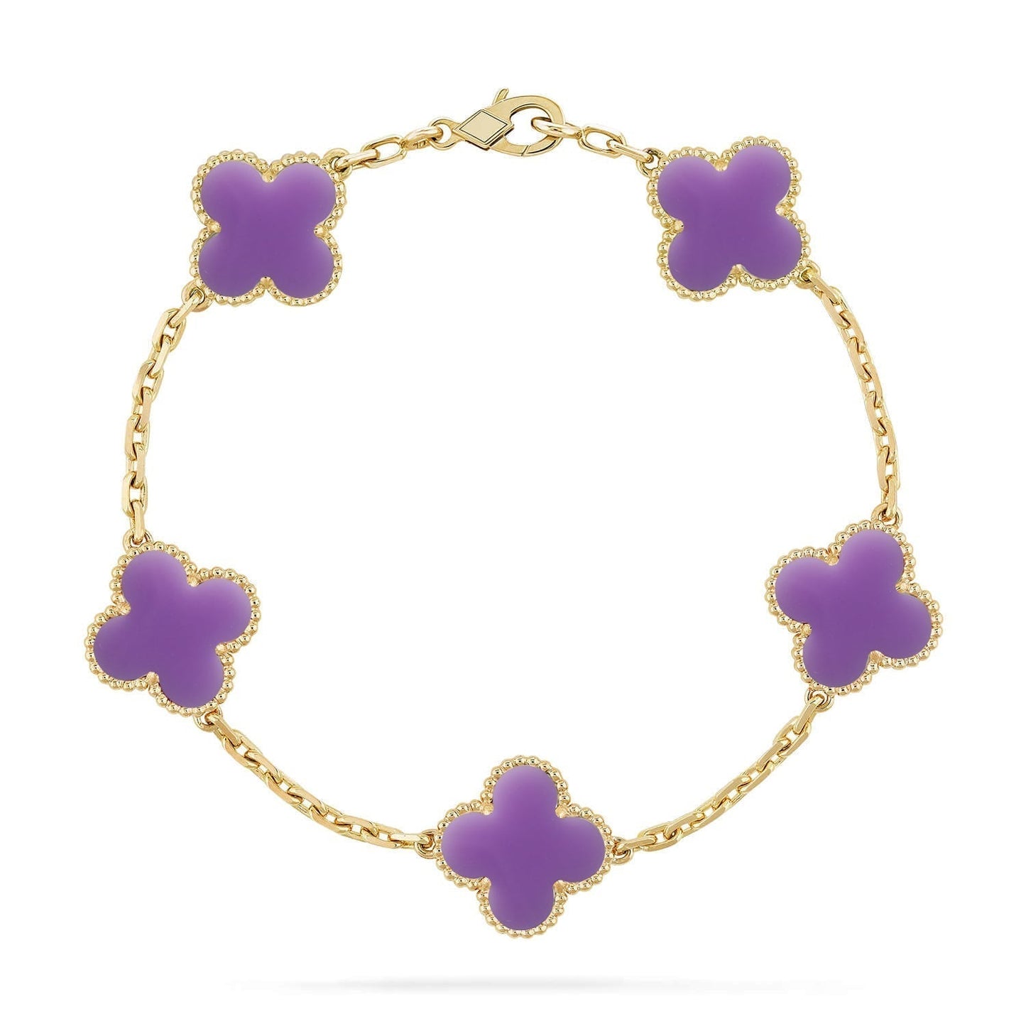 [Marin-Jewelry]CLOVER 5 MOTIF LIGHT PURPLE BRACELET COLLECTION