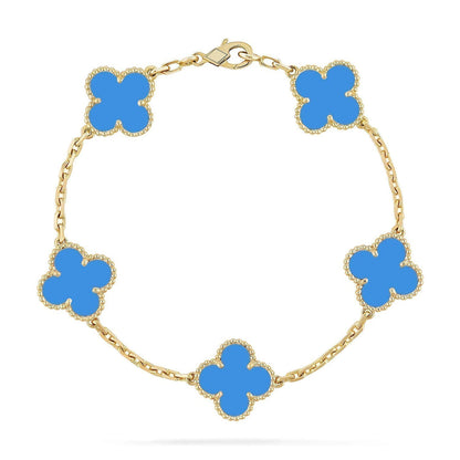[Marin-Jewelry] CLOVER 5 MOTIF BLUE AGATE BRACELET COLLECTION