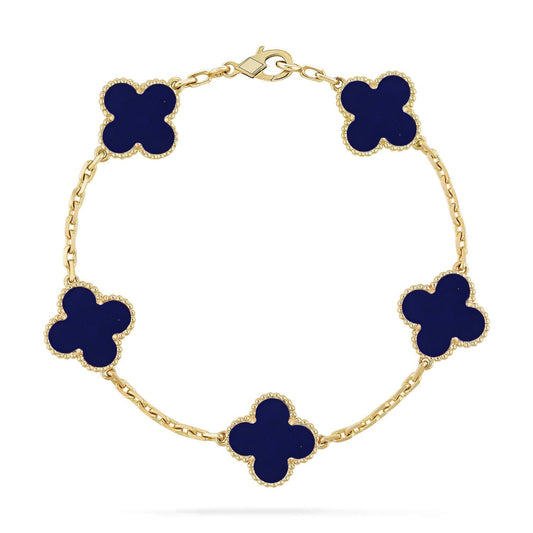 [Marin-Jewelry]CLOVER 5 MOTIF LAPIS LAZULI BRACELET COLLECTION