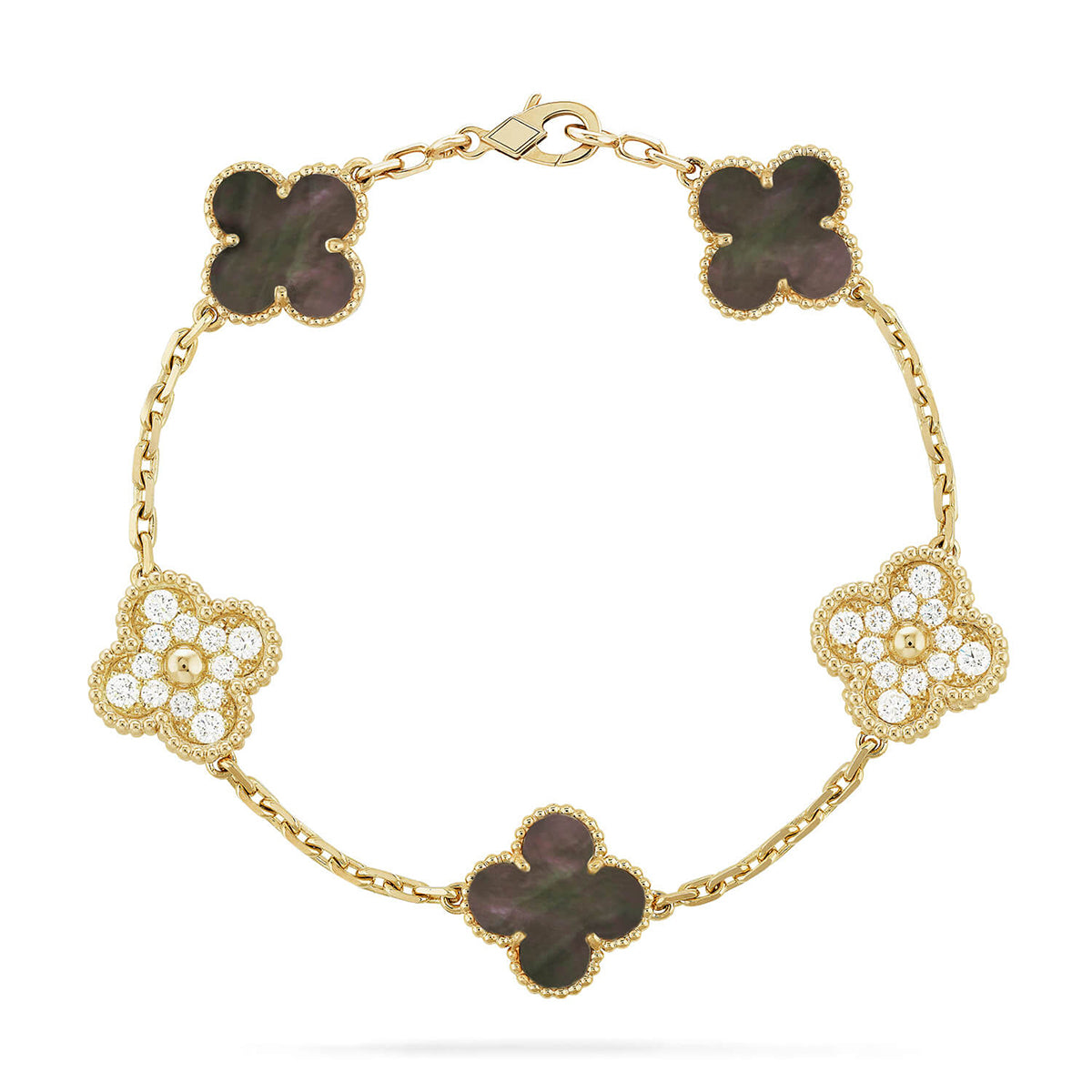 [Marin-Jewelry] CLOVER 5 MOTIF GRAY MOP BRACELET COLLECTION