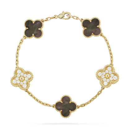 [Marin-Jewelry] CLOVER 5 MOTIF GRAY MOP BRACELET COLLECTION